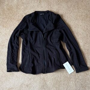 Athleta Black Moto jacket Zip-Up Blazer XL NWT